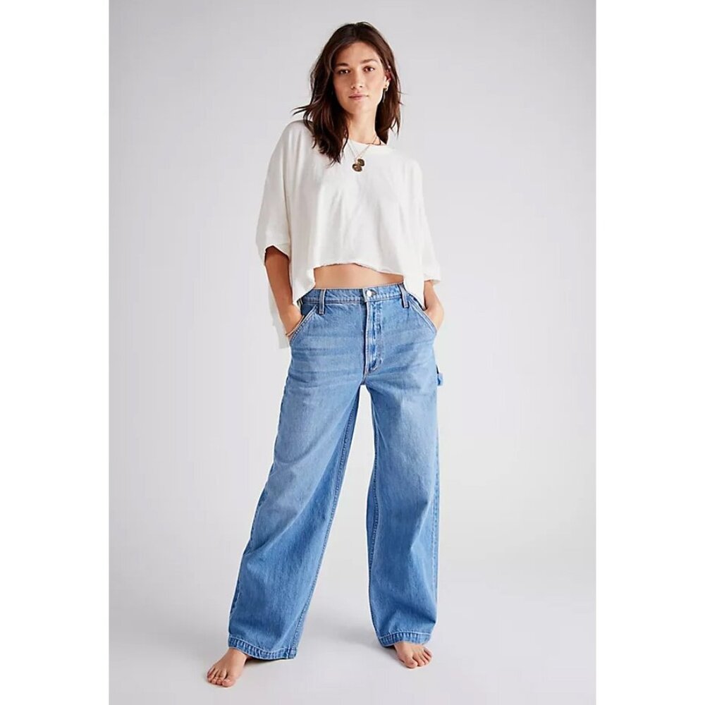 MOTHER Snacks Womens Fun Dip Utility Puddle Jeans Size 27 High Rise
